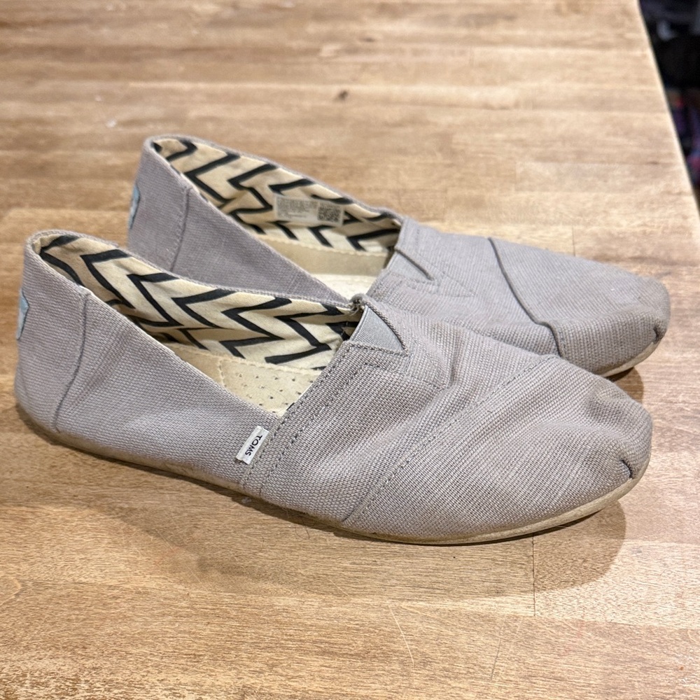 Toms Light Gray Canvas Slip-Ons
